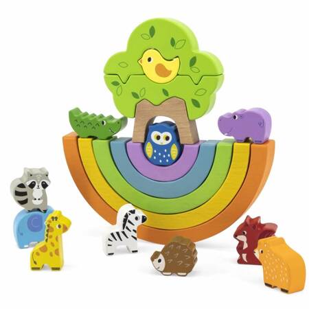  Drewniana Tęcza Układanka Klocki Kreatywne Montessori Viga Toys