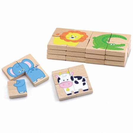  Drewniane Puzzle Magnetyczne Zwierzęta  Viga Toys