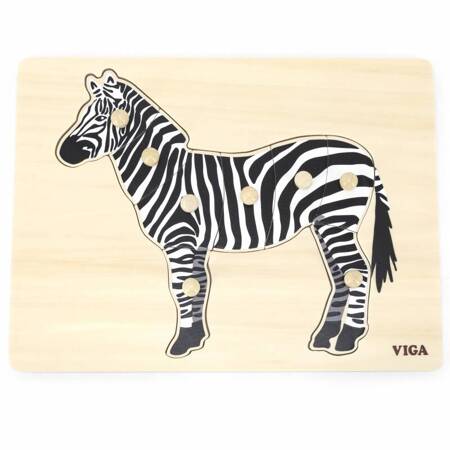  Drewniane Puzzle Montessori Zebra Viga Toys