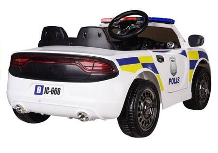Auto na Akumulator Samochód Policyjny Biały