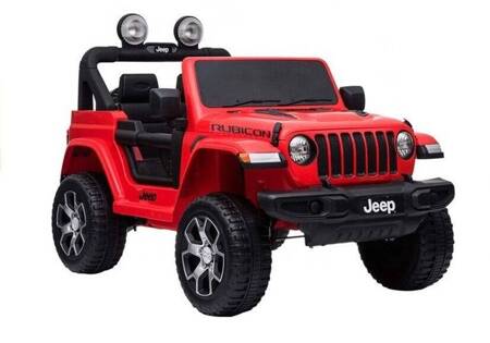 Czerwony Jeep Rubicon 4x4 Auto na Akumulator