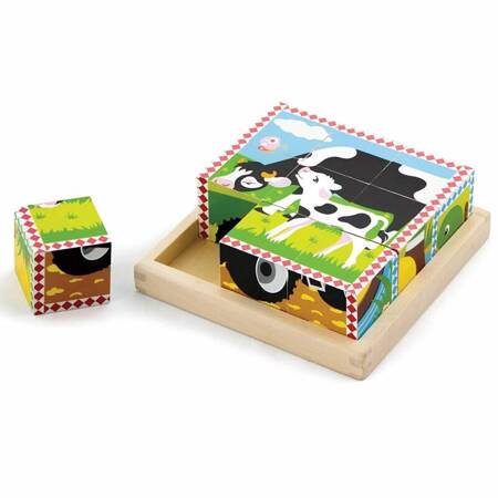 Drewniana Układanka Puzzle  Farma Viga Toys  