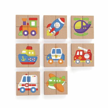 Drewniane Puzzle Magnetyczne Pojazdy Viga Toys