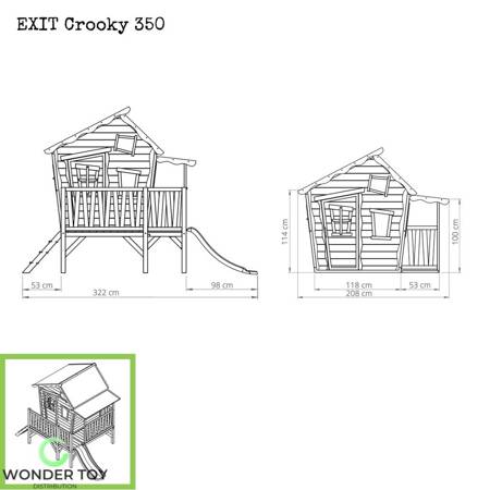 Drewniany Plac Zabaw Domek Ogrodowy na Palach Crooky XL  ExitToys