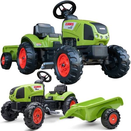 Traktor Claas Zielony na Pedały z Przyczepą + Klakson 2+ FALK 