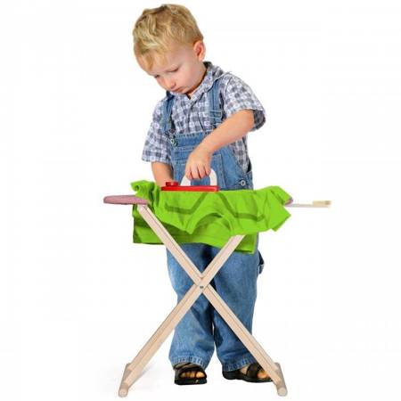 Zestaw Drewniana deska do prasowania dla dzieci Viga z żelazkiem